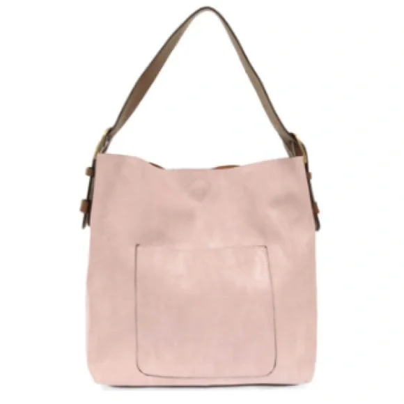 Handle Hobo pink slouch bag in vegan leather with adjustable strap - Picture 1 of 8
